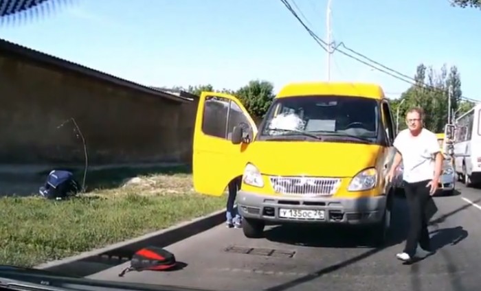 На Михайловском шоссе маршрутка сбила парня, на которого напала собака